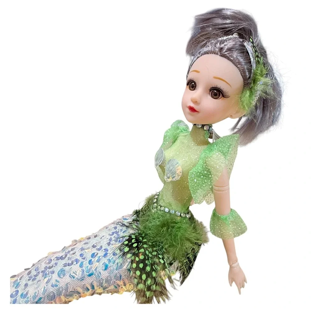 December Diamonds Sea Mist Green Mermaid Girl Doll‎ NIB Christmas Ocean Decor